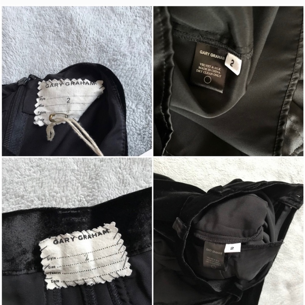 Gary Graham black Gothic Chic Velvet Crop Pants